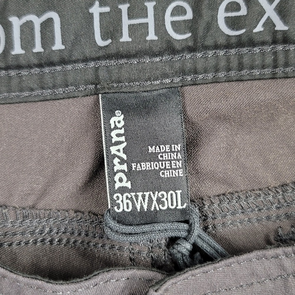 Prana Stretch Zion Hiking Pants Mens 36x30 Gray Nylon Cargo M4ST30116 - Picture 6 of 12